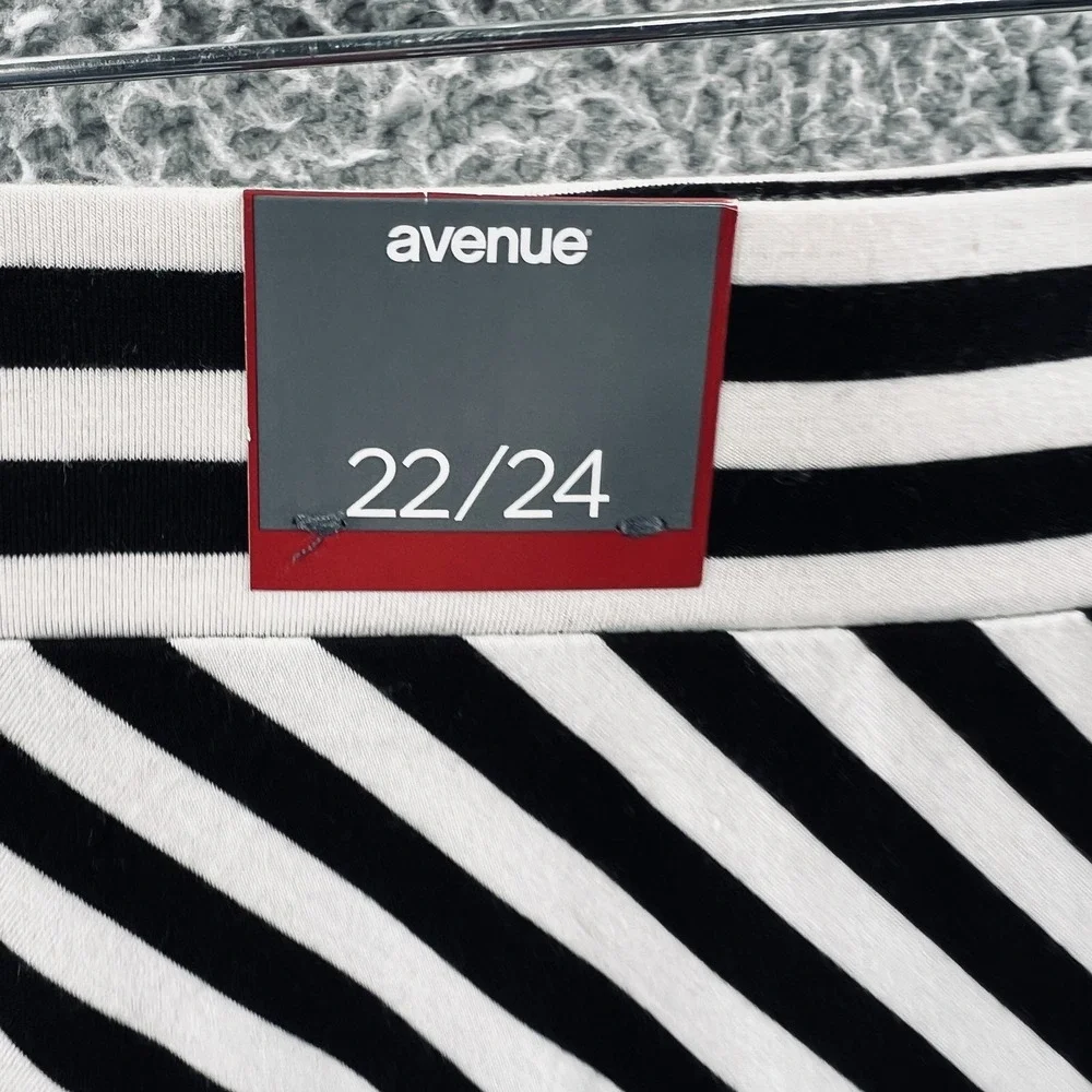 Avenue Maxi Skirt 22 Black Chevron Stretch Plus Size Office Workwear‎ Pull On
